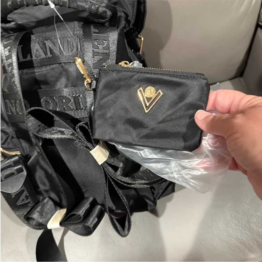 Valentino Orlandi Black Vegan Leather Backpack NWT